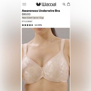 Wacoal Awareness bra 40C NWOT